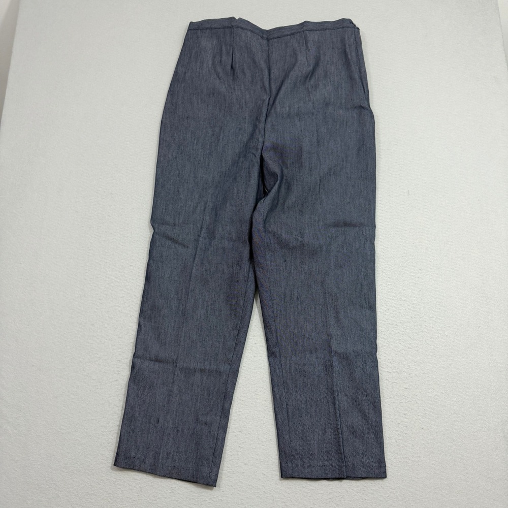 Vintage 70s Sears High Waisted Micro Herringbone Trousers Pleated Denim 34x27